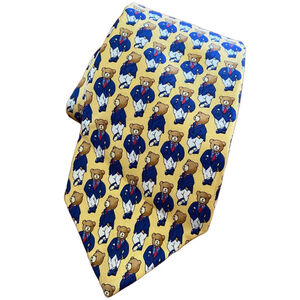 Men's Huntington Tie Yellow Blue Bear One Size